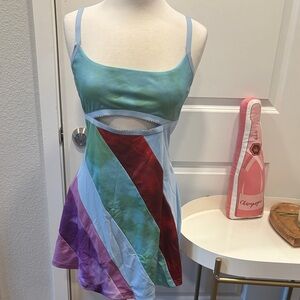 NWT Cider Multicolor Strappy Dress with Cutout